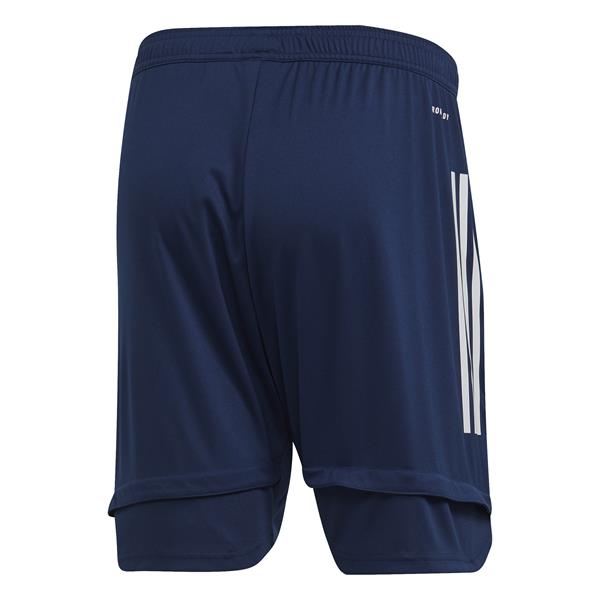 navy blue and white shorts