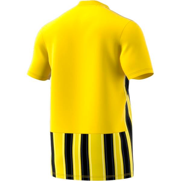 yellow and blue striped football shirt