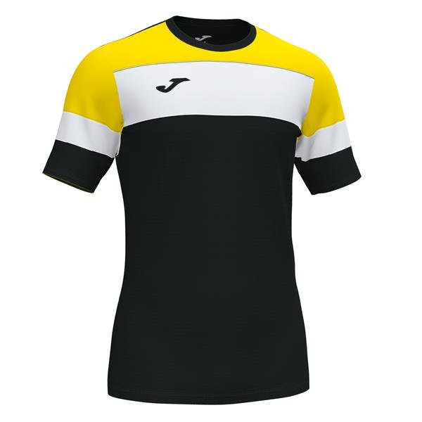 Joma Crew IV SS Football Shirt Black/Yellow