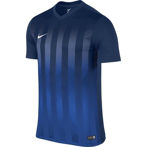 Nike Striped Division II Short Sleeve Football Shirt Midnight Navy ...