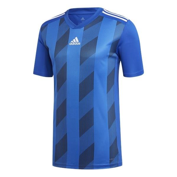 yellow and blue striped football shirt