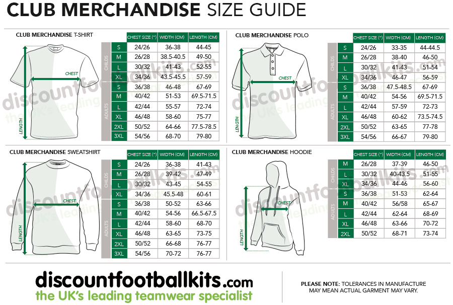 adidas football kit size chart